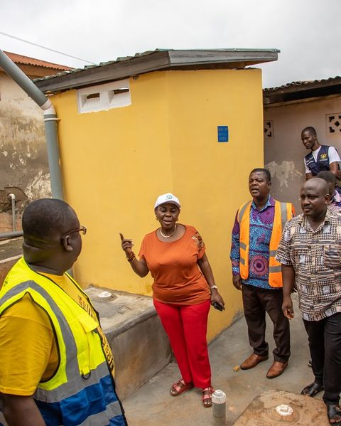 Hon. Minister’s working visit to household toilet beneficiaries and ongoing institutional sanitation construction sites in Ejisu and more.